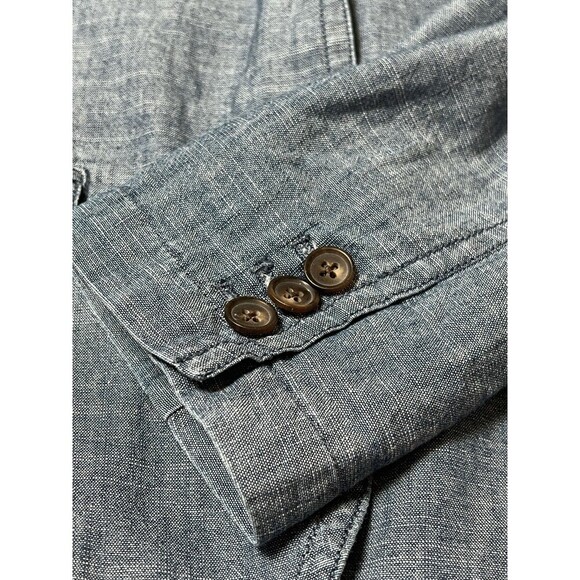 J.Crew Women's Blazer Size 8 Blue Cotton Lined Jacket Notch Lapel Two Button - Picture 7 of 11